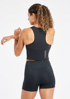 Perfect Running Crop in Black, back view