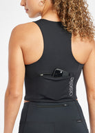 Perfect Running Crop in Black, back pocket detail view