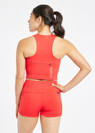 Perfect Running Crop in Flash Flare red, back view