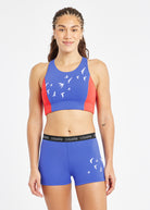 Race Day Sports Bra in Blue Rapids, front view