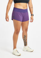 Roga 4" Running Shorts in Purple, front view
