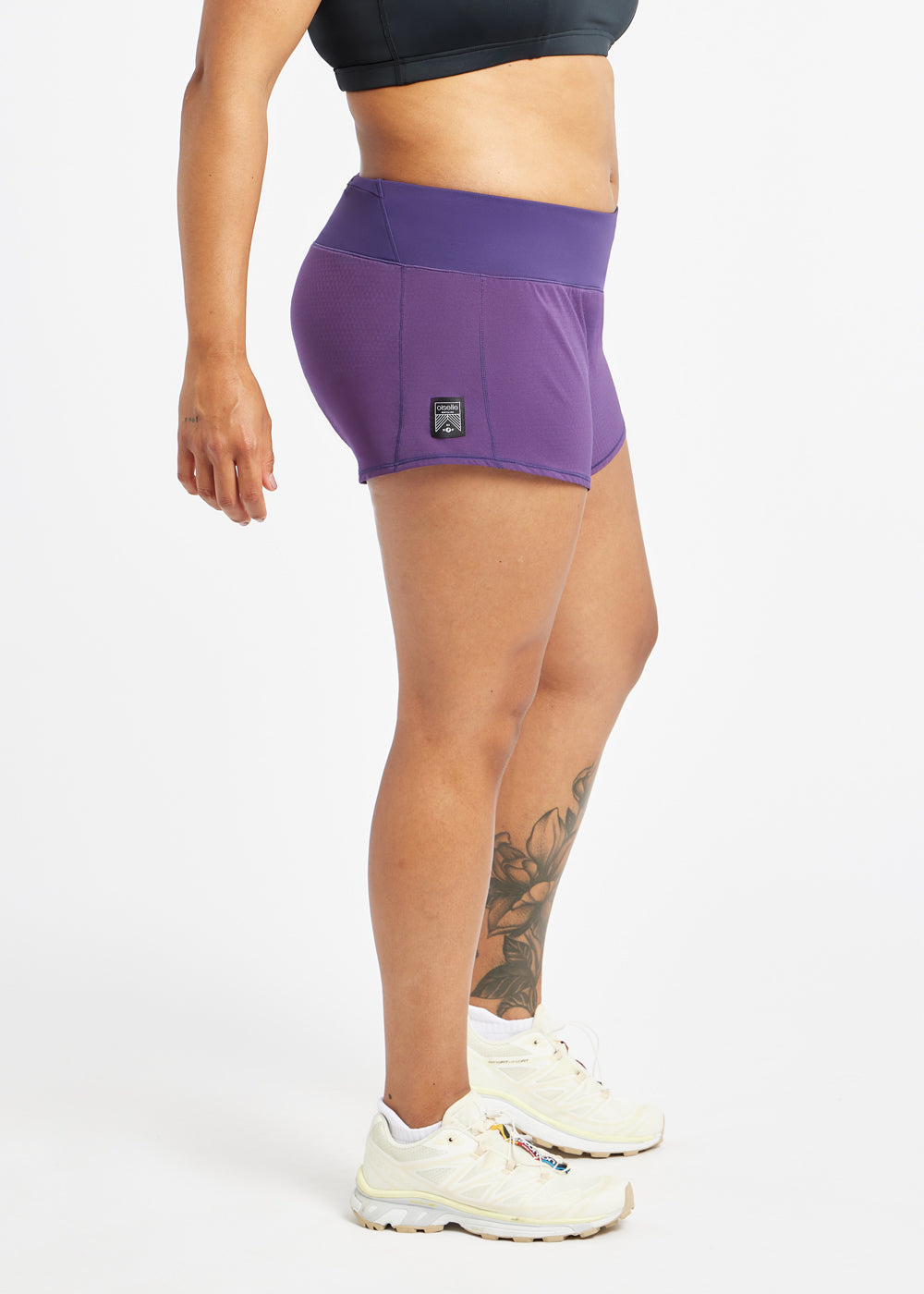 Roga 4" Running Shorts in Purple, side view