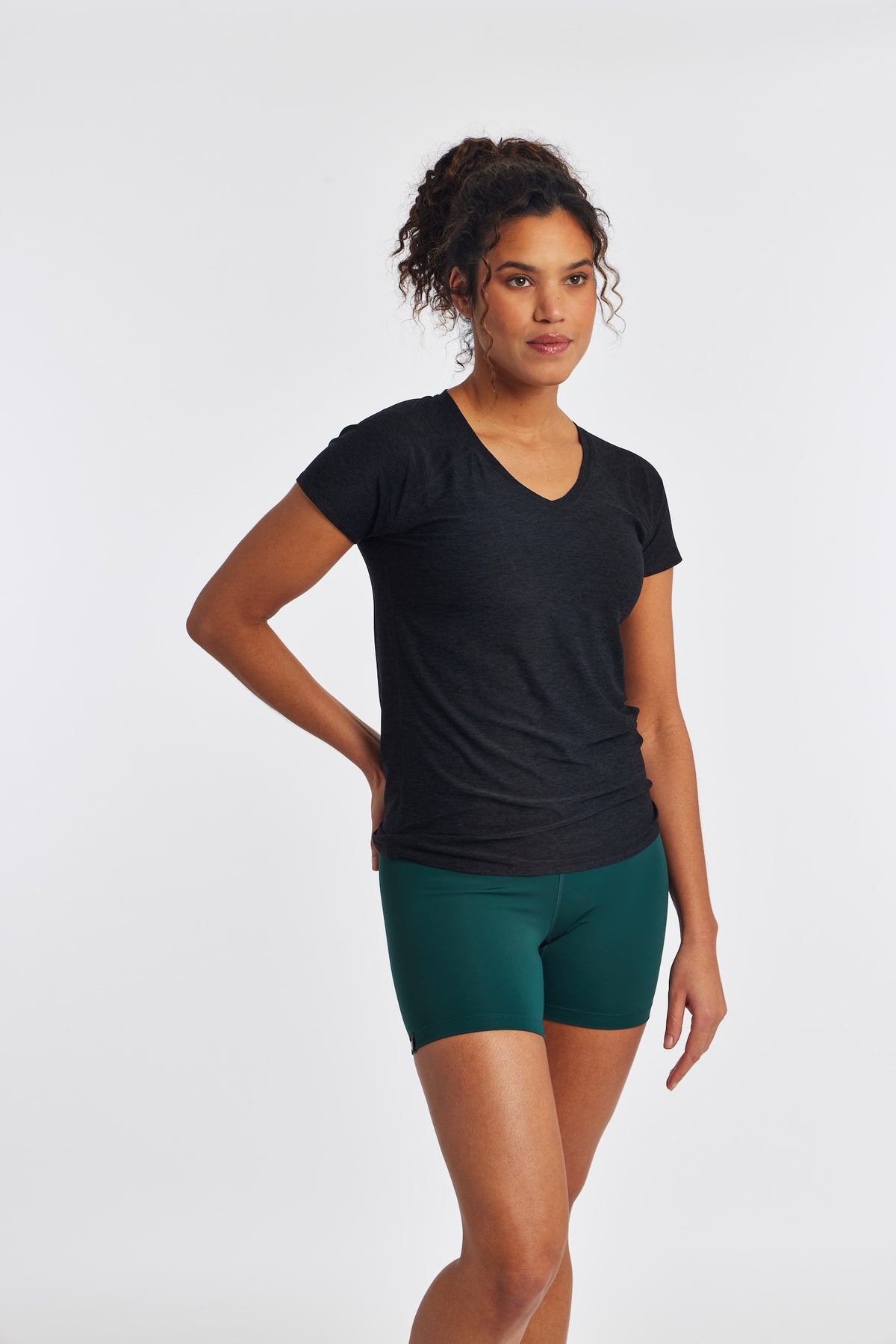 Light Lux V Neck Tee-zoom-1