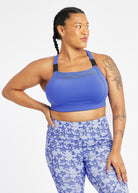 Suspension High Impact Sports Bra in Blue Rapids, front