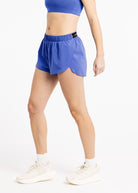 Running Shorts 2.5" inseam in blue, semi-side view