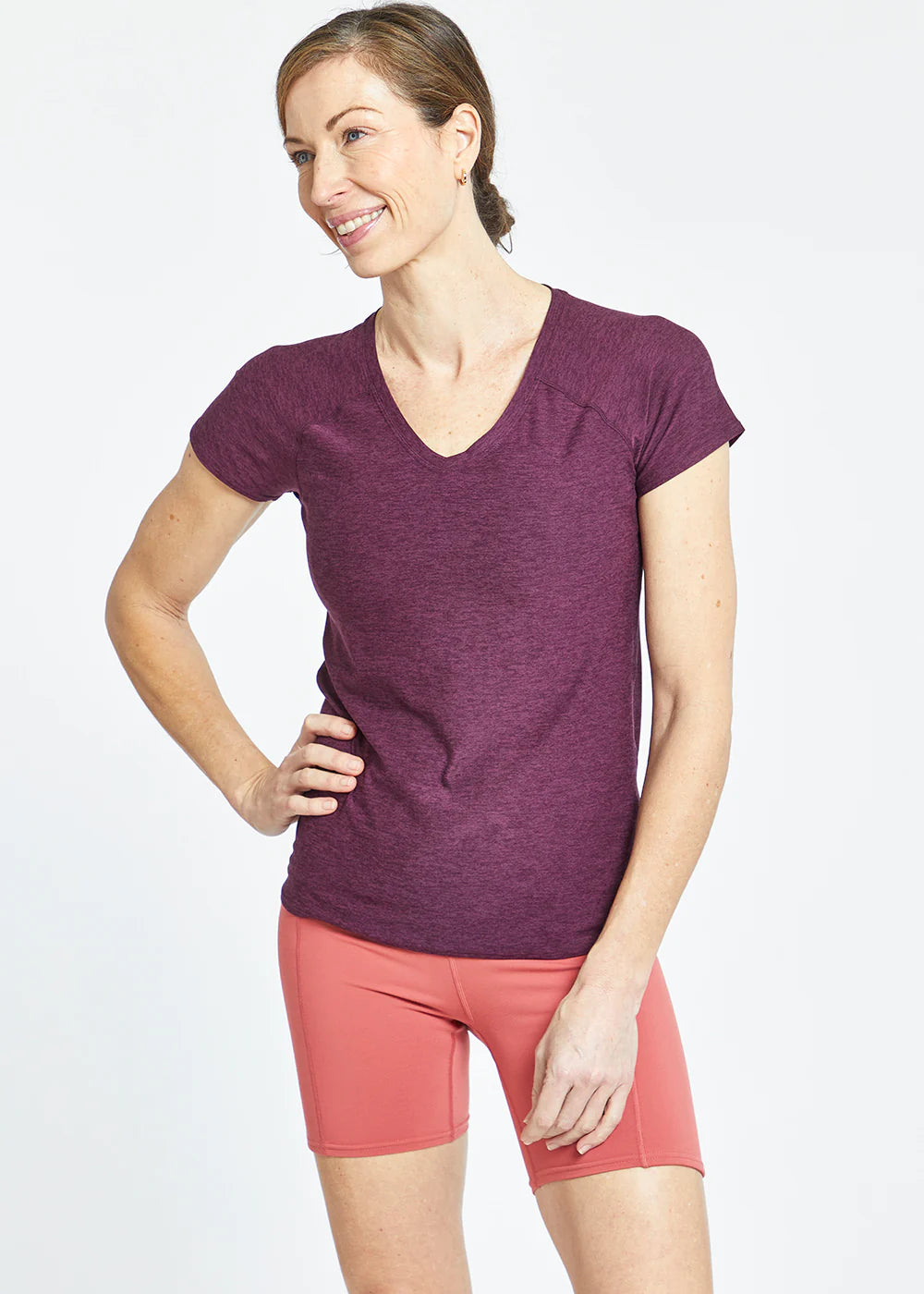 Light Lux V Neck Tee-zoom-5