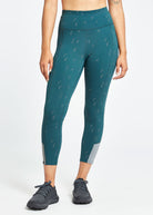 Firecracker Reflective Tights in Juniper green, front